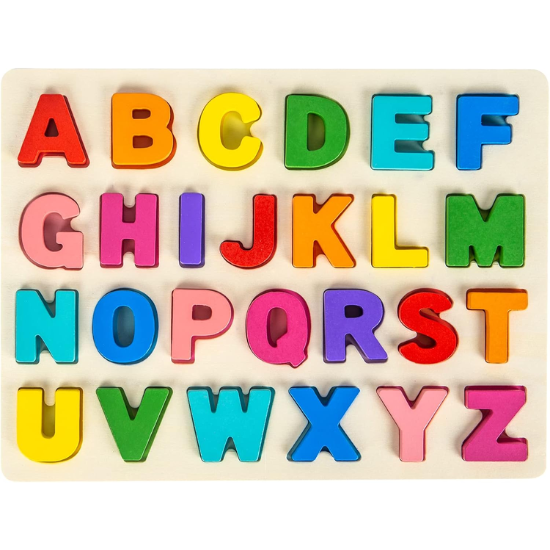 26-Piece Wooden Uppercase ABC Puzzle Board