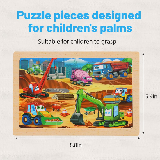 4-Pack Wooden Jigsaw Puzzles for Kids Ages 3-6