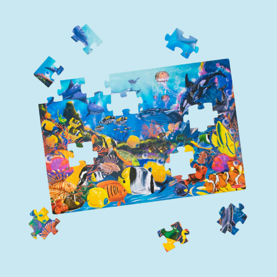 Underwater Ocean Floor Puzzle – 48 Piece Jumbo Jigsaw for Toddlers & Kids Ages 3+