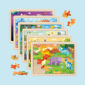 6-Pack Wooden Jigsaw Puzzles for Kids Ages 4–8