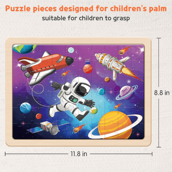 6-Pack Wooden Jigsaw Puzzles for Kids Ages 4–8