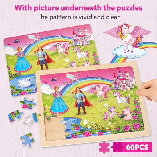 6-Pack Wooden Vehicle Jigsaw Puzzles for Kids Ages 4–8