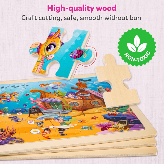 6-Pack Wooden Vehicle Jigsaw Puzzles for Kids Ages 4–8