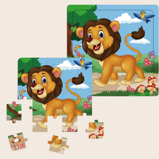 Wooden Animal Jigsaw Puzzles for Kids Ages 3–5