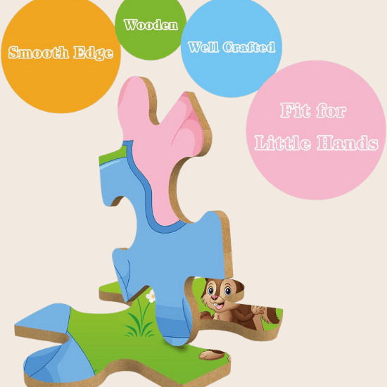 Wooden Animal Jigsaw Puzzles for Kids Ages 3–5