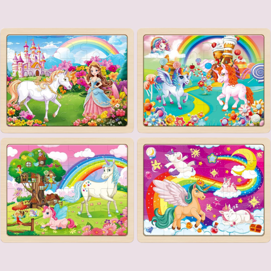 Wooden Puzzle Set – Girls Themes – 4 Pack – 24 Pieces