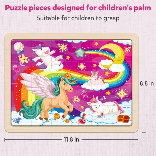 Wooden Puzzle Set – Girls Themes – 4 Pack – 24 Pieces