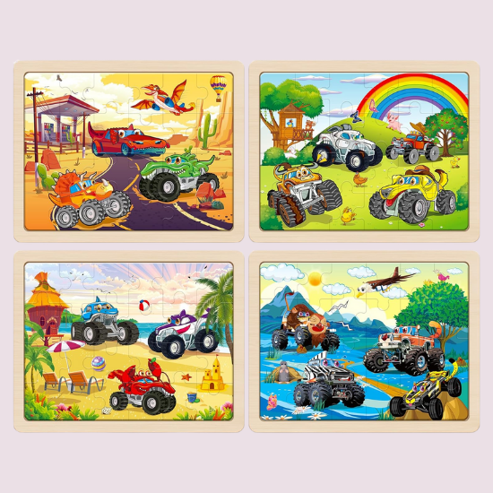 Wooden Puzzle Set – Girls Themes – 4 Pack – 24 Pieces
