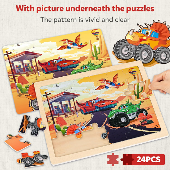 Wooden Puzzle Set – Girls Themes – 4 Pack – 24 Pieces