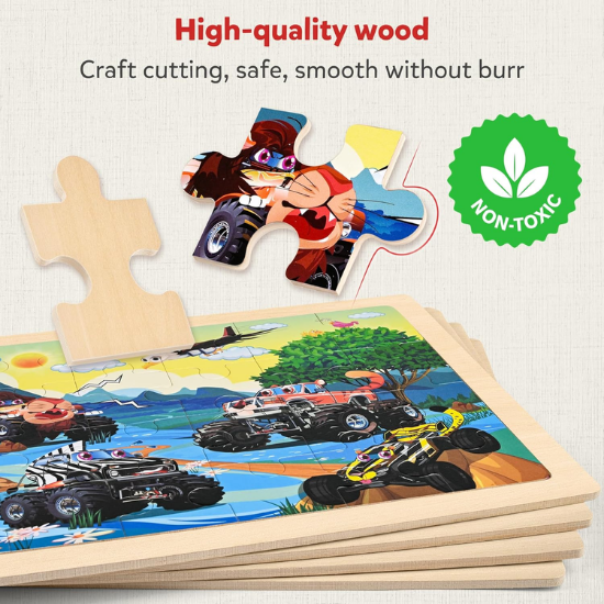Wooden Puzzle Set – Girls Themes – 4 Pack – 24 Pieces