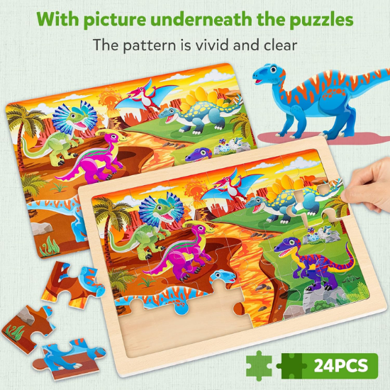 Wooden Puzzle Set – Girls Themes – 4 Pack – 24 Pieces