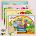 Wooden Puzzle Set – Girls Themes – 4 Pack – 24 Pieces