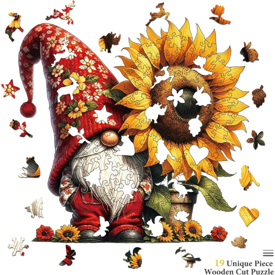 Gnome Wooden Jigsaw Puzzle for Adults