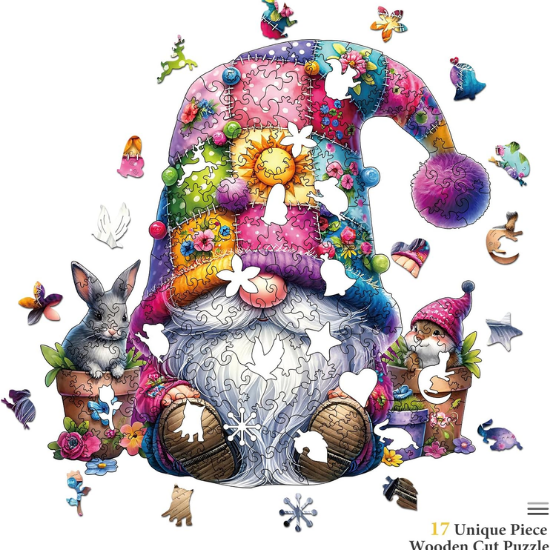 Gnome Wooden Jigsaw Puzzle for Adults