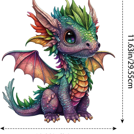 Dragon Wooden Jigsaw Puzzle for Adults – 200 Unique Irregular Animal