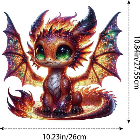 Dragon Wooden Jigsaw Puzzle for Adults – 200 Unique Irregular Animal