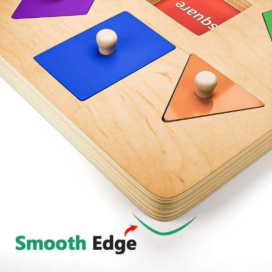 Wooden Shape Peg Puzzles for Toddlers 1-2 Years Old
