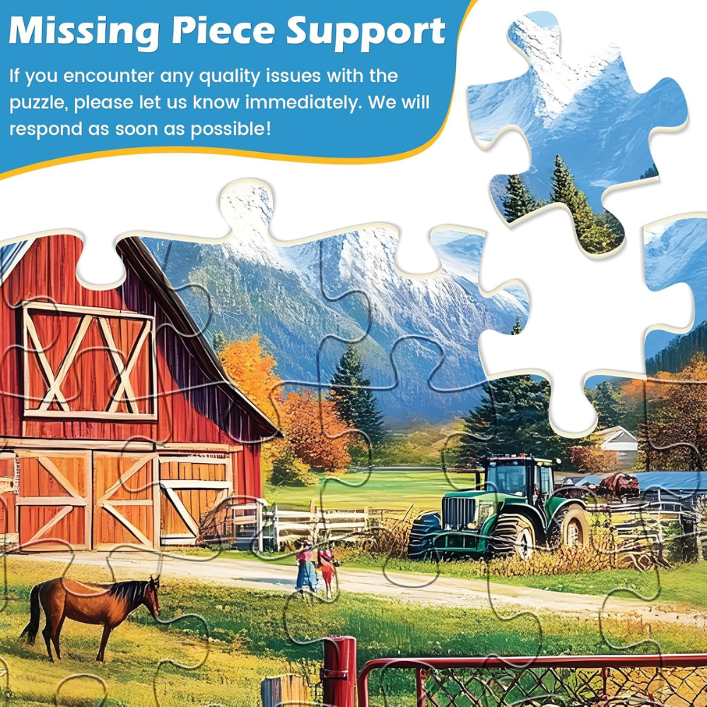 2-Pack 300-Piece Jigsaw Puzzles for Adults, Autumn Farm & Countryside Themes