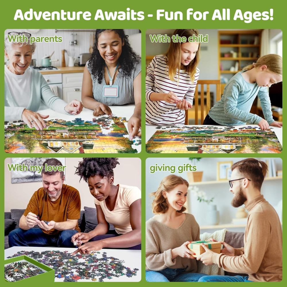 300-Piece Jigsaw Puzzle for Adults, Lakeside Villa & Garden Theme
